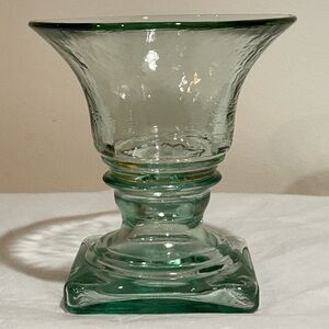 Rustic Vidrios San Miguel Handmade Glass Pillar Candle Holder Recycled Glass